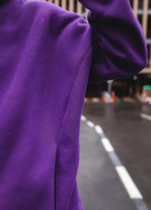 Костюм спортивный мужской на флисе костюм фиолетовый8 фото