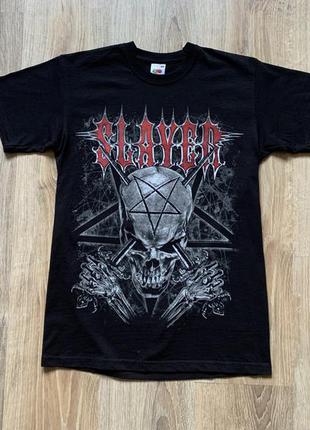 Мужская винтажная хлопковая метал футболка с принтом мерч slayer world domination tour 2013