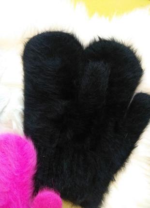 Варежки , рукавицы, перчатки, ангора, зима , теплые, теплые , двойные , 7цветов6 фото
