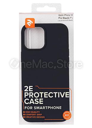 Чехол 2е liquid silicone для iphone 12 pro max (black)