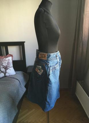 Спідниця вінтаж джинсова maradona міді2 фото