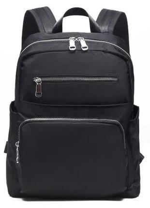 Місткий рюкзак жіночий міський нейлоновий тканинний чорний
