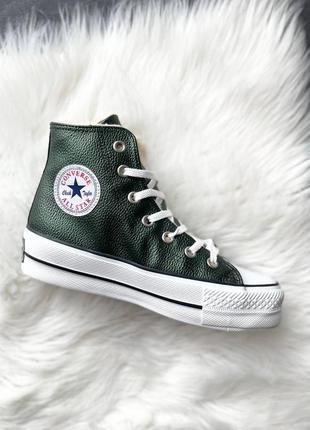 Кеді all star high green fur зимнте жіночі8 фото