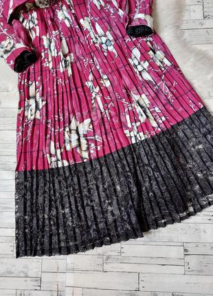 Сукня бордове behcetti з квітами плісе з гіпюром3 фото