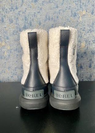 Сапожки ботинки с мехом sorel белые с чёрным2 фото