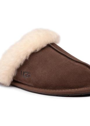 Ugg! оригинал, тапочки шлепки комнатные на овчине, натуральная замша1 фото