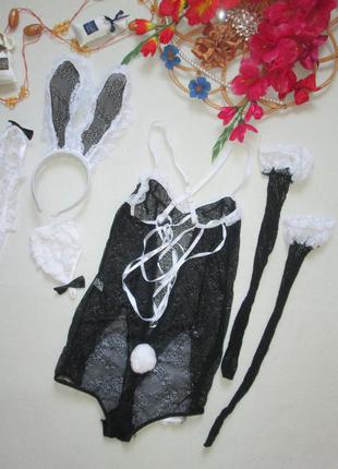 Мега шикарний еротичний ігровий мереживний костюм зайчика hanerdun 🍒🍹🍒6 фото