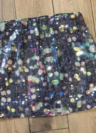 Нарядна спідниця в паетках