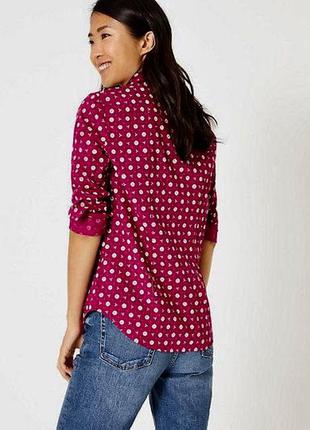 Шикарная коттонова рубашка ягодного цвета m&s5 фото