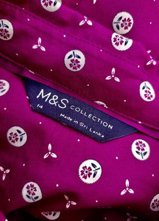 Шикарная коттонова рубашка ягодного цвета m&s9 фото