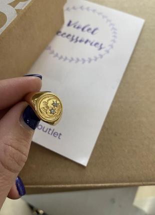 Кольцо asos 17 позолочене