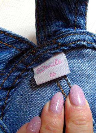 Smile. размер 12 месяцев. стильный джинсовый сарафан для девочки9 фото