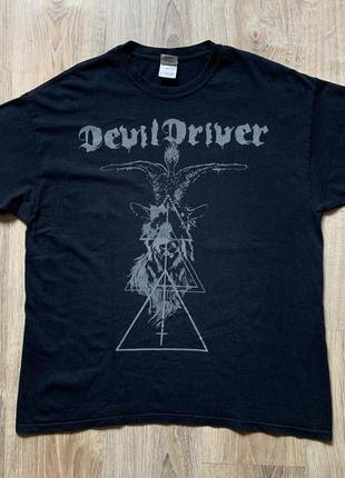 Мужская винтажная хлопковая футболка gildan devildriver 90s2 фото