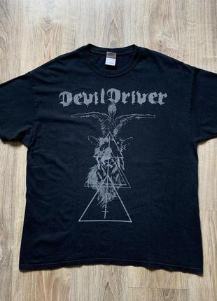 Мужская винтажная хлопковая футболка gildan devildriver 90s1 фото