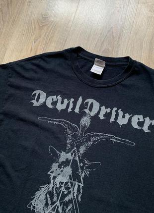 Мужская винтажная хлопковая футболка gildan devildriver 90s4 фото