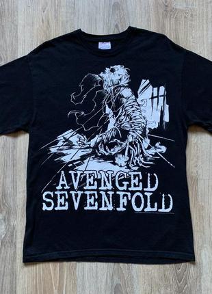Чоловіча вінтажна бавовняна футболка hanes важкий метал групи avenged sevenfold 2005