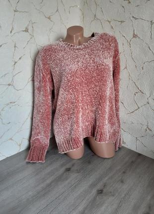 Джемпер,свитер синель нюдовый бежевый/розовый,48 р2 фото