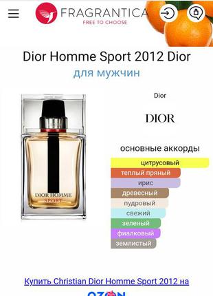 Dior homme sport 2012 dior для мужчин2 фото