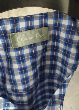 Люксовая мужская рубашка в клетку dior christian chanel canali оригинал диор7 фото