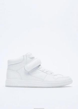 Высокие кожаные кроссовки кеды zara оригинал кожа натуральная