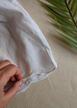 Біла блуза батист об'ємний горошок h&m 5-6 років6 фото