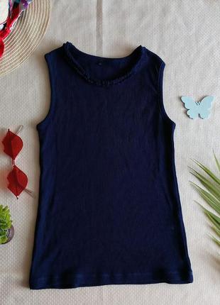 Синя однотонна майка 8-9 років