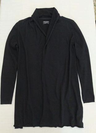 Кардиган, marc o polo, без застежки, трикотаж, черный, хлопок, шерсть