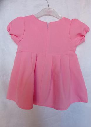 Розовое платье на малышку 3-6 месяцев, р. 68 плаття платтячко2 фото