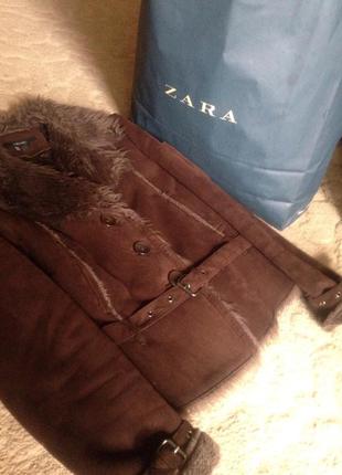 Дубленка . куртка zara