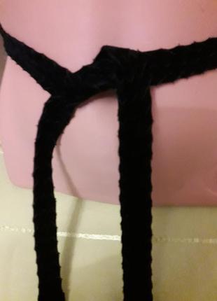 Отличный плетенный пояс из ткани под замш