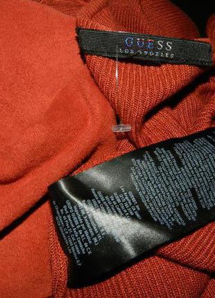 Ефектний,теракотовий кардиган-трансформер з блискавками,рукави-еко-замша,guess 9