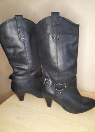 Кожаные сапоги без замка