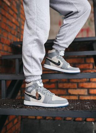 Nike air jordan 1 x dior жіночі кросівки найк аїр джордан