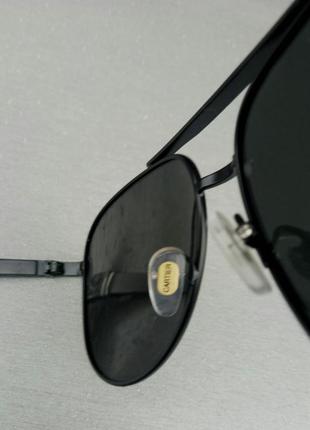 Cartier очки капли мужские солнцезащитные черные поляризированные в металлической оправе9 фото