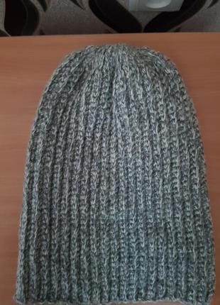 Объмная шапка, в'язана шапка зимова шапка зимова в'язана шапка ,вовняна шапка 54-57 рр3 фото