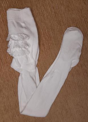 Белые колготки хлопок, р.98-104