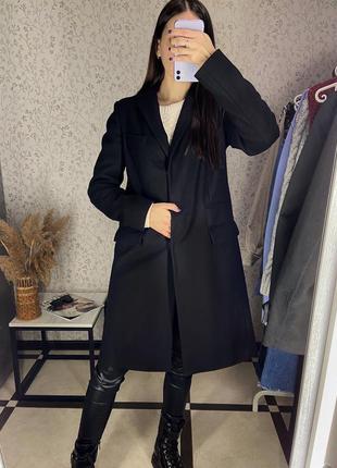 Чёрное пальто french connection1 фото