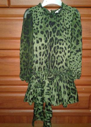 Dolce&gabbana оригинал шикарное шелковое платье-туника девочке 4-6лет