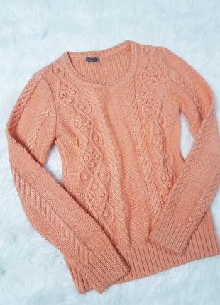Персиковый свитер с люрексовой нитью2 фото