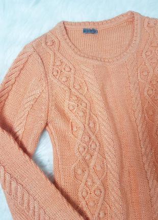 Персиковый свитер с люрексовой нитью3 фото