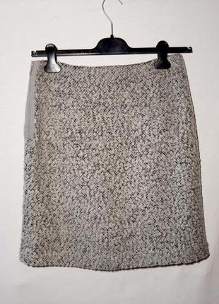 Серая зимняя шерстяная юбка2 фото