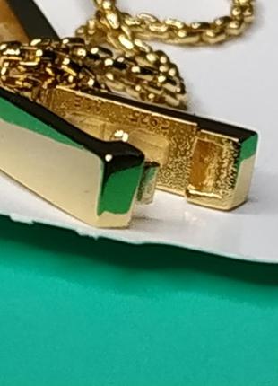 Шарм стопер пандора срібло 925 проба ale пломба бирка захисна ланцюжок логотип бренду колір золото рефлекс5 фото