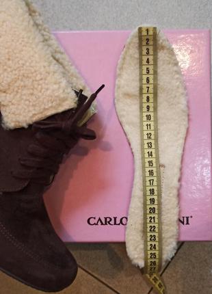 Нові жіночі ботильйони з натуральної замші і густого натурального хутра carlo pasolini, розмір 3910 фото
