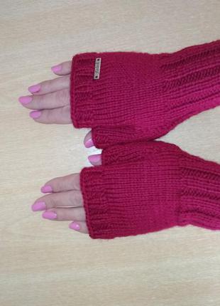 Універсальні рукавиці в'язані рукавички без пальців1 фото