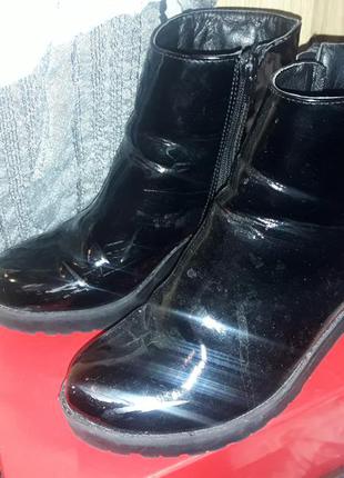 Сапоги женские чёрные техно лаковые на высоком каблуке 38 25 см7 фото