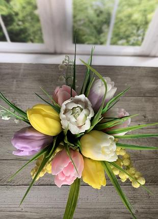 Весенние букеты из мыла