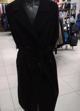 Пальто, женское, черное, размер 54, mangust, 214372 фото