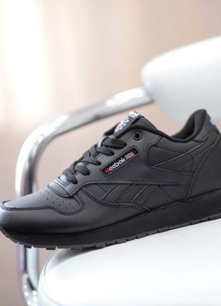 Кроссовки reebok classic leather black1 фото