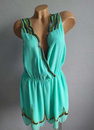 Комбінезон, ромпер ошатний, розшитий бісером.