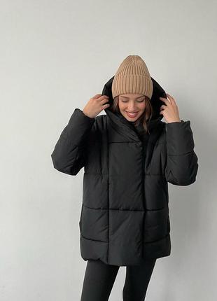 Зимовий пуховик з об'ємним капюшоном "рига"2 фото